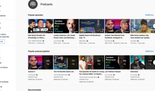YouTube launches podcast strategy with new landing page