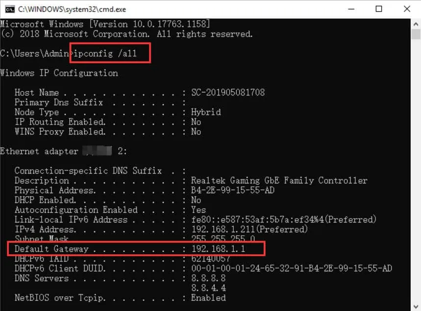 Use the router's IP address to open the management console