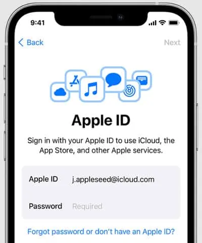 Melden Sie sich mit der Apple-ID an