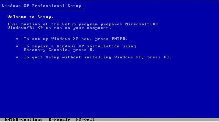 WindowsXP:n asentaminen