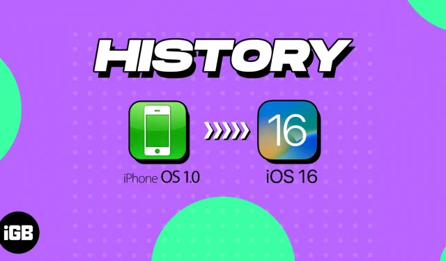 „iPhone OS 1“–iOS 16 – trumpa „iPhone“ programinės įrangos istorija
