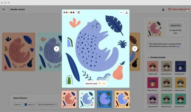 Adobe Illustrator 現在可以使用生成式 AI 模型為您的矢量重新著色。