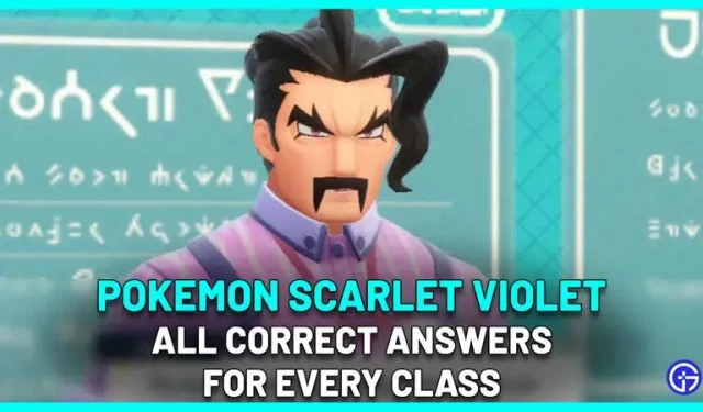 Todas as classes Pokemon Scarlet Violet Exame Respostas corretas