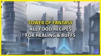 Tower Of Fantasy: All Food Recipes for Healing and Buffing