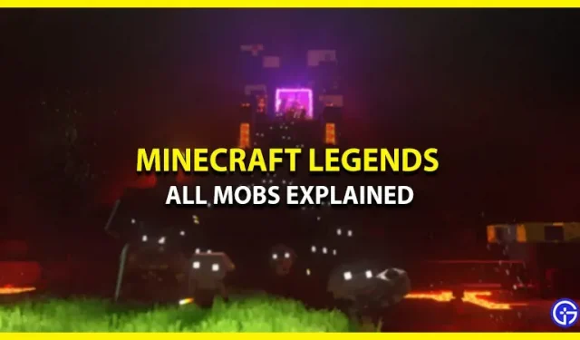 Minecraft Legends mobs (piglins, vriendelijke en dierlijke mobs)