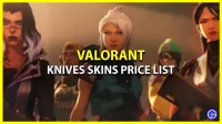 Prijslijst voor alle skins van Valorant Knives