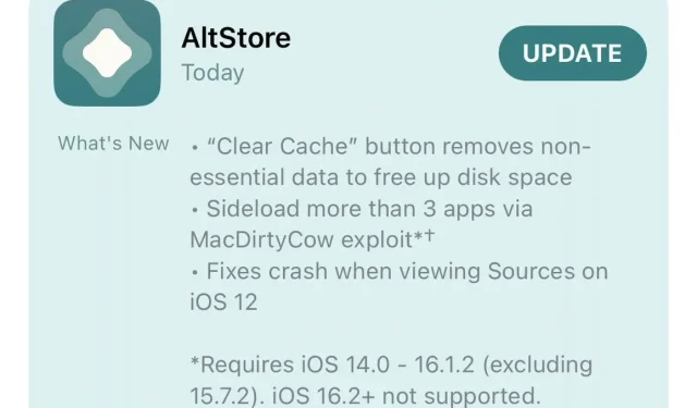 AltStore v1.6.1 agora está disponível para todos com o limite de 3 aplicativos removido para dispositivos MacDirtyCow