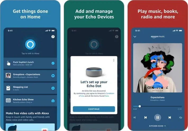 screenshot dell'app amazon alexa per iphone e ipad ai