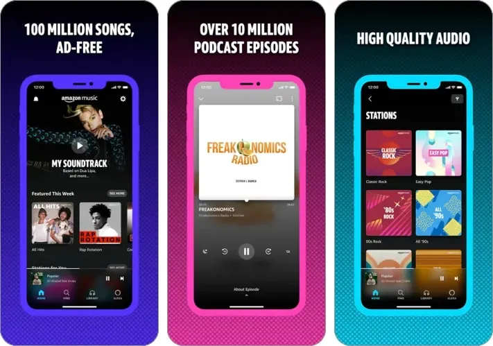 Zrzut ekranu aplikacji Amazon Music na iPhone'a