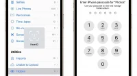 Anouk requires biometric or password authentication to access hidden album on locked iOS 15 devices.
