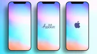 Красочные градиентные обои с логотипом Apple для iPhone