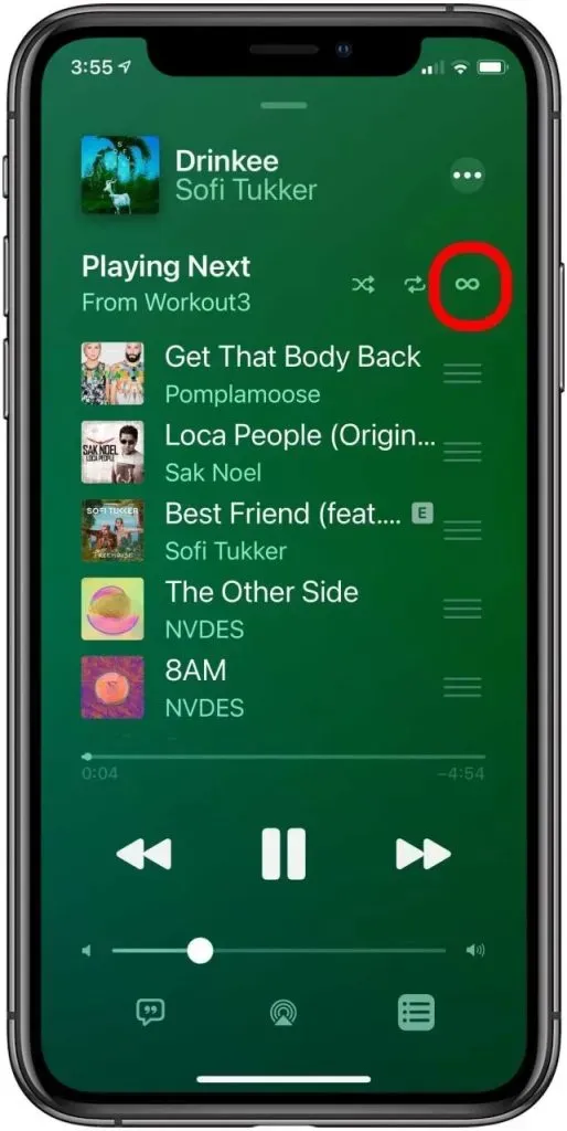 Deaktiver Apple Music Autoplay