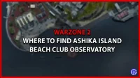 Waar is het Asika Island Beach Club-observatorium in Warzone 2?
