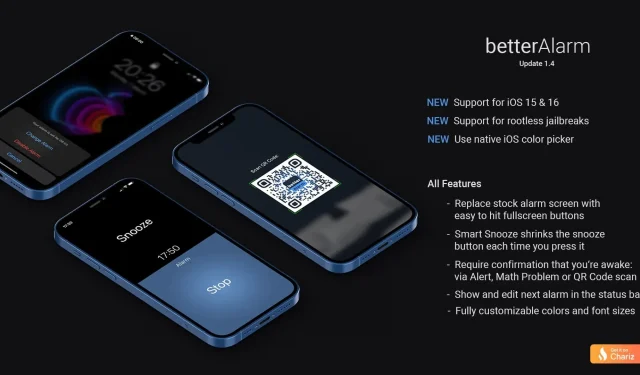 BetterAlarm est mis à jour par NoisyFlake pour prendre pleinement en charge iOS 15 et iOS 16, ainsi que le dernier jailbreak Dopamine