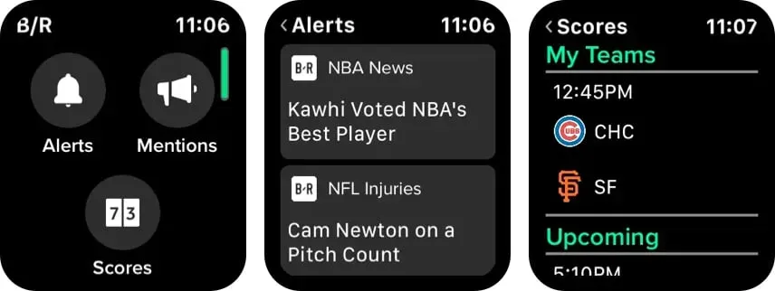 Bleacher Report – Sports News Скриншот приложения Apple Watch