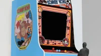 With the help of Nintendo, the museum created a giant Donkey Kong arcade game.