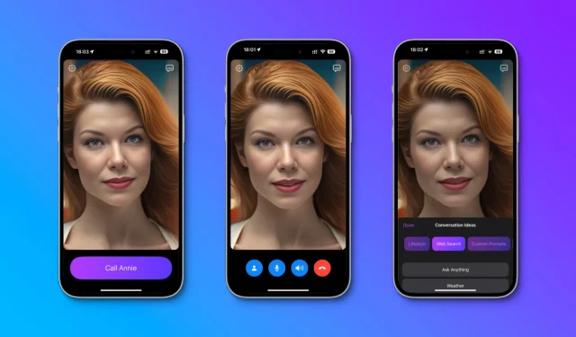 Op je iPhone kun je deze app gebruiken om te videochatten met een AI-avatar, mogelijk gemaakt door ChatGPT