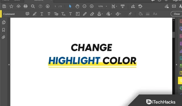 How to change highlight color in Adobe Acrobat Reader