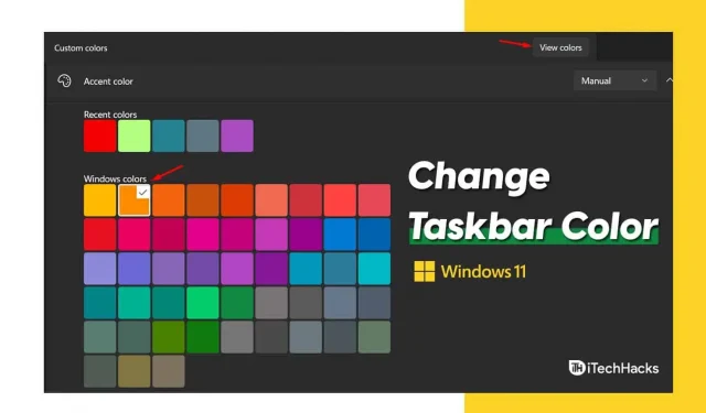 How to change the color of the taskbar in Windows 11