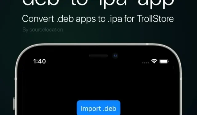 The new application makes it easy to convert .deb files to .ipa files for TrollStore.