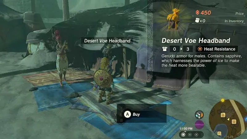 Расположение комплекта доспехов Desert Voe в Zelda Tears of the Kingdom