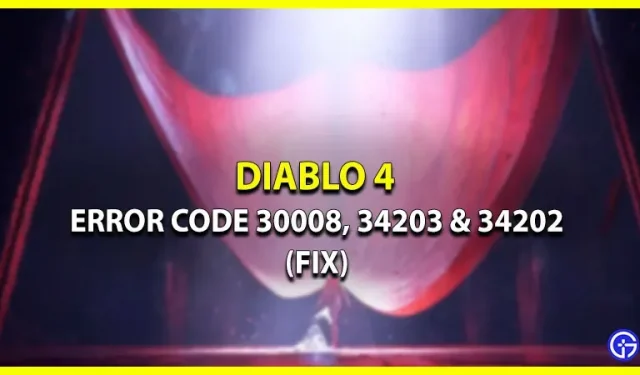 (Opgelost) Fout 30008, 34203 en 34202 in Diablo 4 – Gids voor probleemoplossing