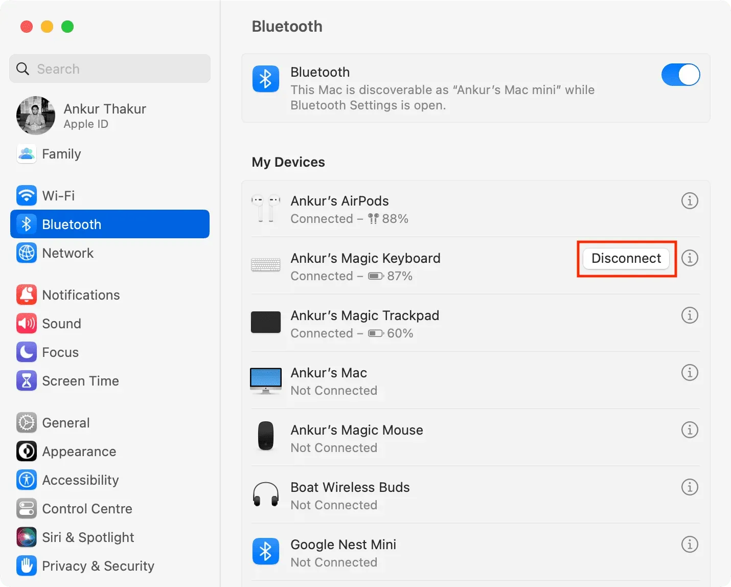 Irrota Magic Keyboard Macin Bluetooth-asetuksista