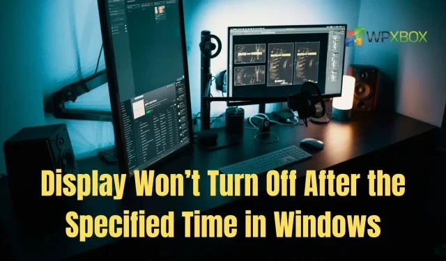 Display does not turn off after specified time in Windows