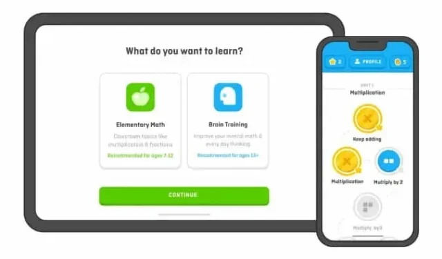 Duolingo biedt rekenoefeningen en hersentraining