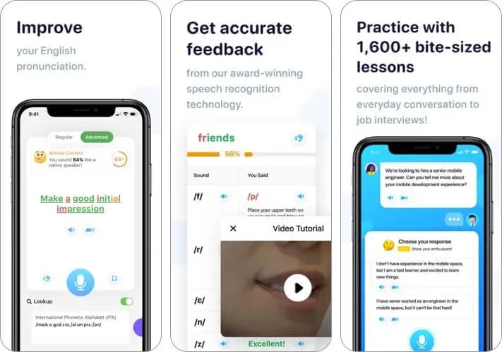 elsa parla: screenshot dell'app accent coach per iphone e ipad ai