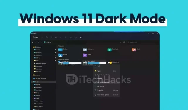 Como ativar o modo escuro no Windows 11