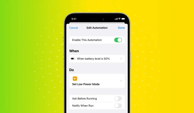 How to Automatically Enable Low Power Mode When Your iPhone Reaches a Certain Battery Percentage