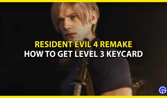 3 lygio raktų kortelės vieta „Resident Evil 4 Remake“.