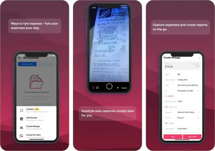 fyle: note spese screenshot dell'app iphone e ipad ai