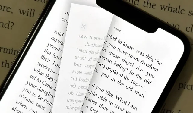 Lehekülje keeramise lokkide animatsioon iPhone’i ja iPadi Apple Booksis tagasi hankimine