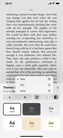 Comment récupérer l'animation de rotation de page dans Apple Books pour iPhone et iPad