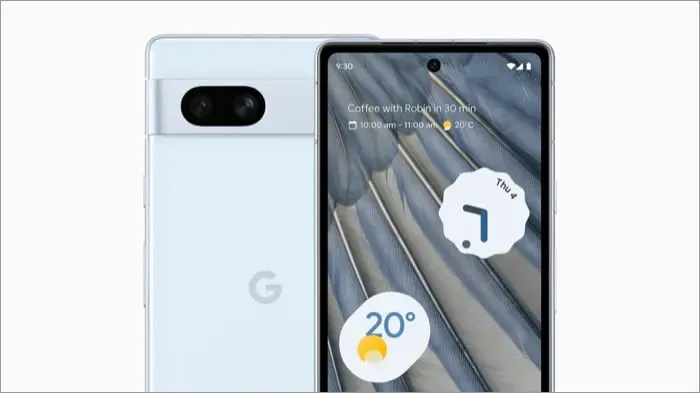 Google Pixel 7a voor- en achterkant