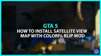 GTA 5: palydovinio vaizdo žemėlapis su spalvinga etikete (modifikacija)