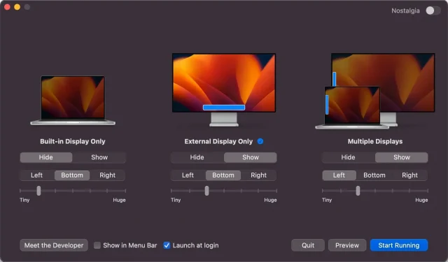 HiDock per Mac espande le impostazioni del Dock preferite in base alle impostazioni del display.