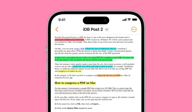 Tekst doorhalen, markeren en onderstrepen in PDF-bestanden op de iPhone, iPad en Mac