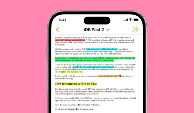 So durchstreichen, markieren und unterstreichen Sie Text in PDF-Dateien auf dem iPhone, iPad und Mac