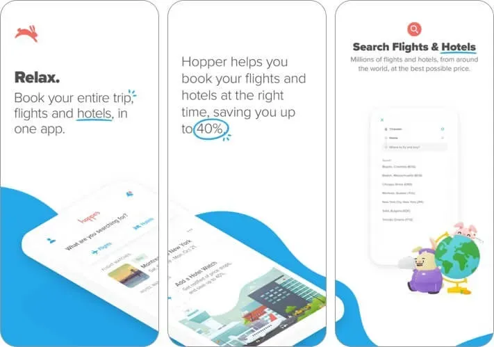 hopper - 항공편 및 호텔 거래 iphone 및 ipad ai 앱 스크린샷