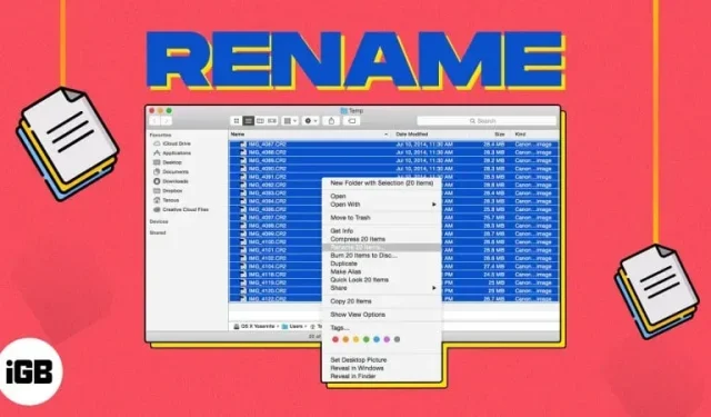 How to Batch Rename Multiple Files on Mac