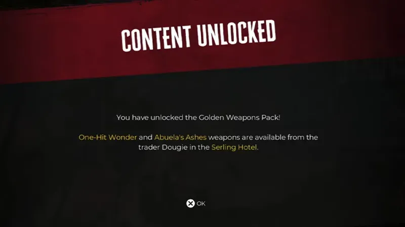 Comment réclamer des armes et des objets DLC dans l'écran de mise à jour du contenu de Dead Island 2 (copie numérique)