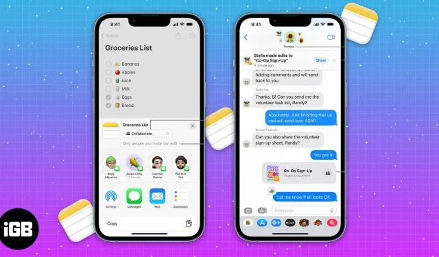 Cómo colaborar en proyectos con mensajes en iOS 16