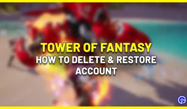 Comment supprimer et restaurer votre compte Tower Of Fantasy