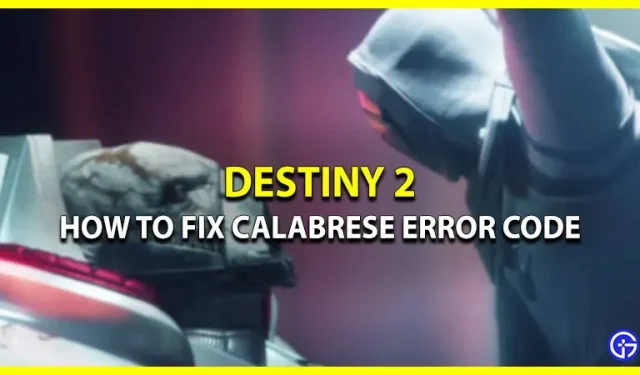 Destiny 2에서 Calabrese 오류 코드를 제거하는 방법(서버 문제)