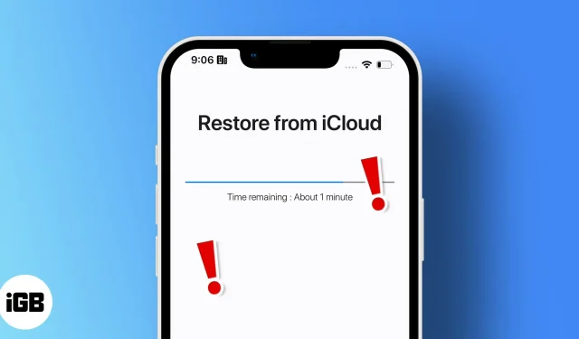 Cómo solucionar el problema de bloqueo de iCloud Restore en iPhone y iPad
