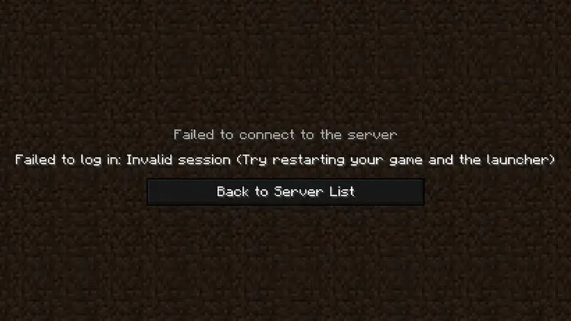 Session non valide de Minecraft et échec de la connexion