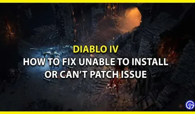 Jak opravit, že se Diablo 4 nemůže nainstalovat nebo opravit chybu?